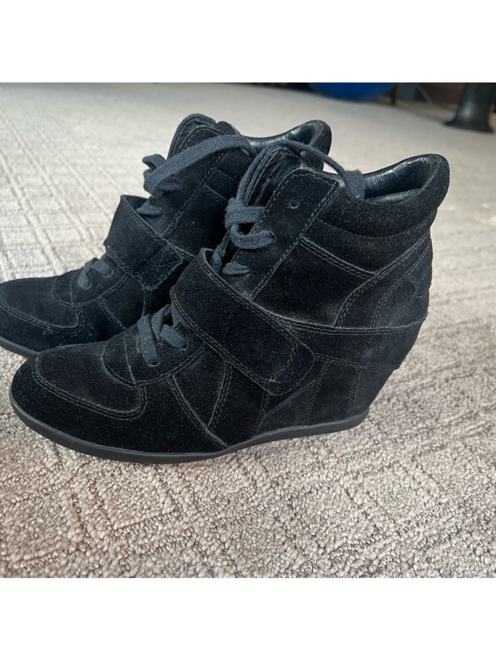 Ash Black Suede Wedge Sneaker Boots
